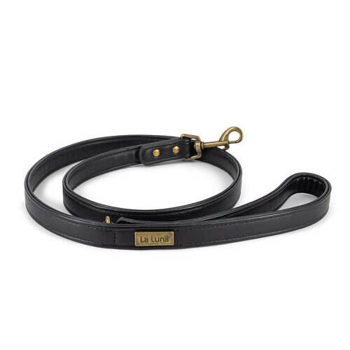 Vegan leather leash  [Size: Medium] [Colour: Black]