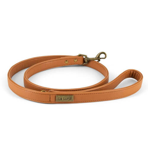 Vegan leather leash  [Size: Medium] [Colour: Tan]
