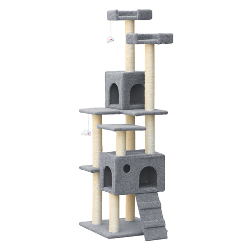 The Vines 7 Level Cat Scratching Post - Grey